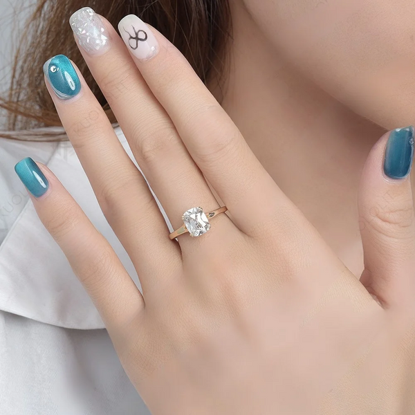 3ct Old Mined Cut Solitaire Lab Grown Brilliance in 18K Solid Gold Engagement Ring