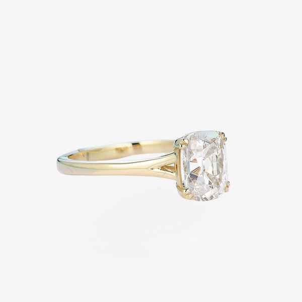 3ct Old Mined Cut Solitaire Lab Grown Brilliance in 18K Solid Gold Engagement Ring