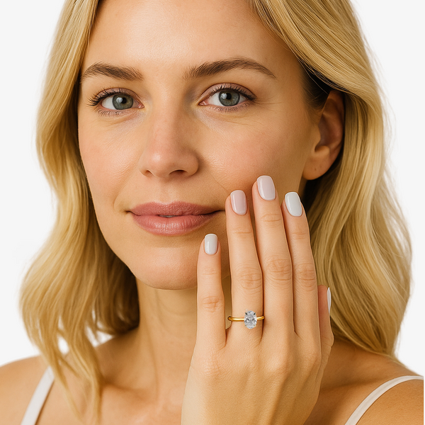 3ct Old Mined Cut Solitaire Lab Grown Brilliance in 18K Solid Gold Engagement Ring