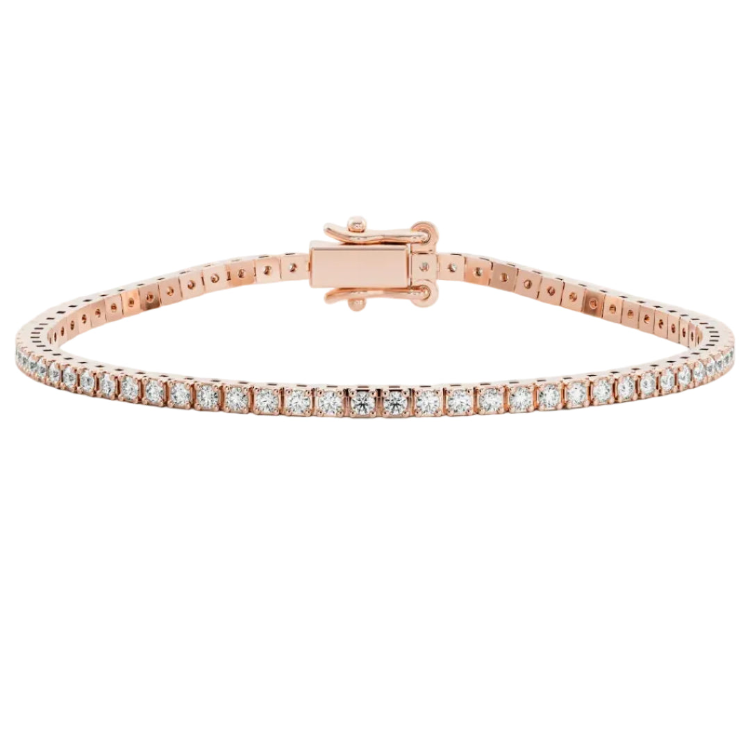 3mm Round Certified Lab Brilliance 18K Gold Tennis Bracelet