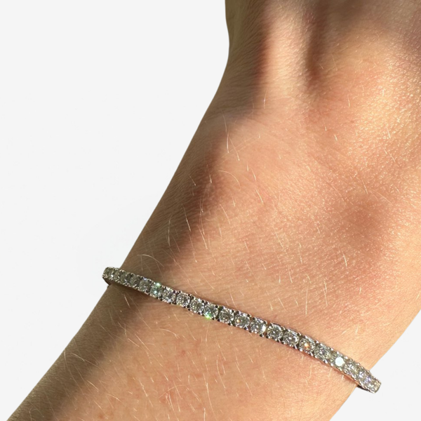 3mm Round Certified Lab Brilliance 14K Solid Gold Tennis Bracelet
